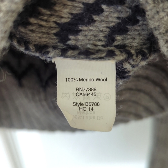 Madewell Merino Wool Reverse Herringbone Knit Crewneck Sweater Gray Navy XS - Picture 5 of 12